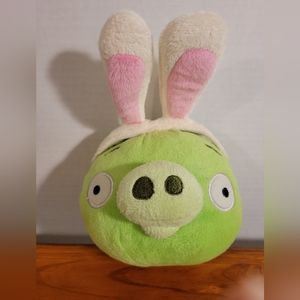 Angry Birds Green Pig With Bunny Ears Stuffed Animal Plush 2011